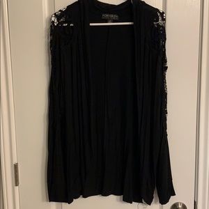 Cardigan with lace sleeve detail